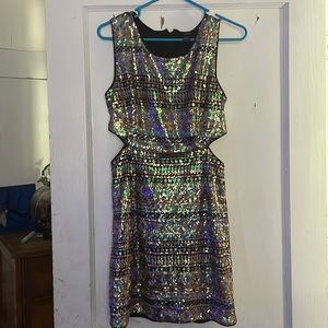 multi colored sequin dress